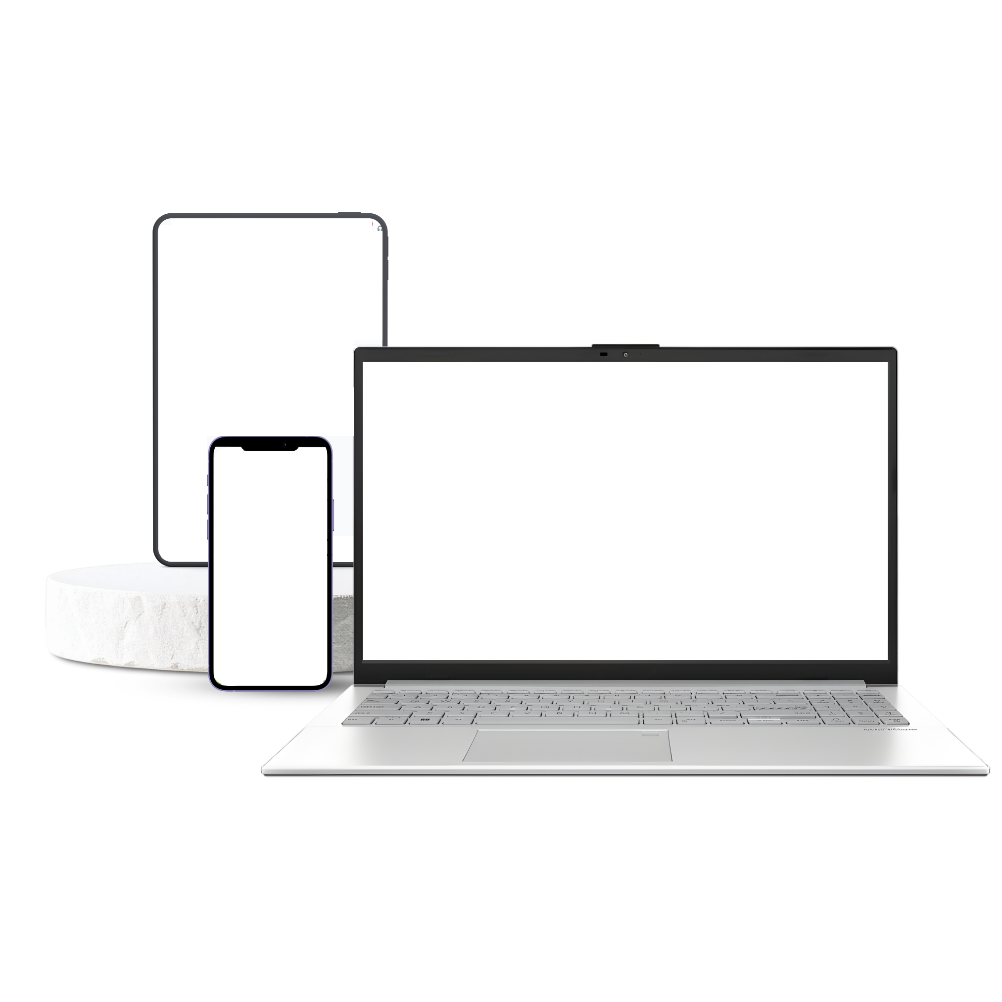 Product devices showing clinic platform interfaces